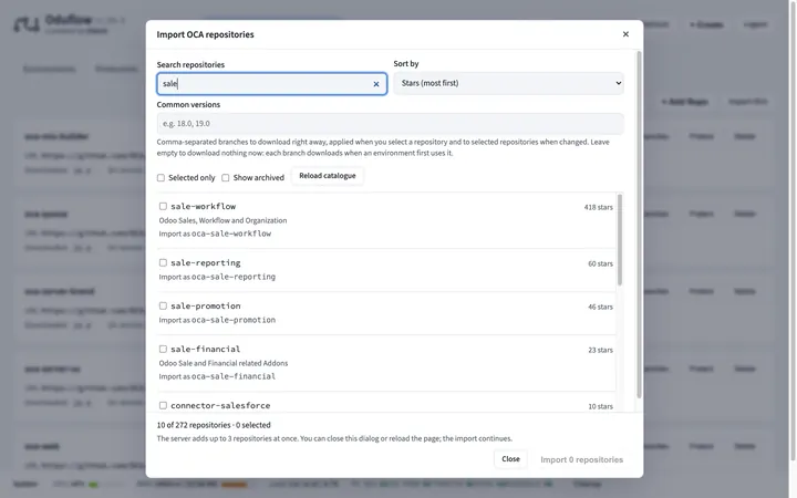 Importar repositorios de la OCA