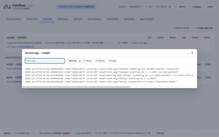 Logs del servicio